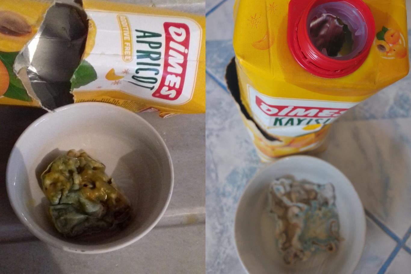 Meyve suyu kutusundan çıkan cisim şok etti Meyve suyu kutusundan çıkan cisim şok etti